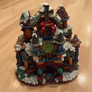 Festive Holiday Village crinkle church Decor